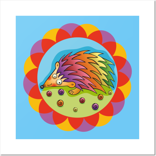 Colorful Hedgehog Wall Art by Myrarte